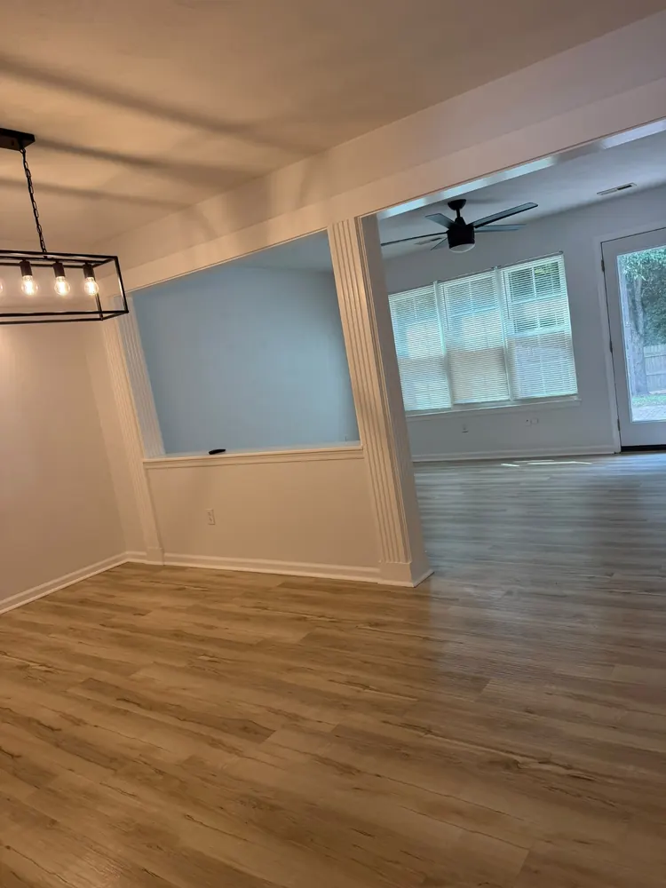 Renovated dining and family room, clean and dust-free